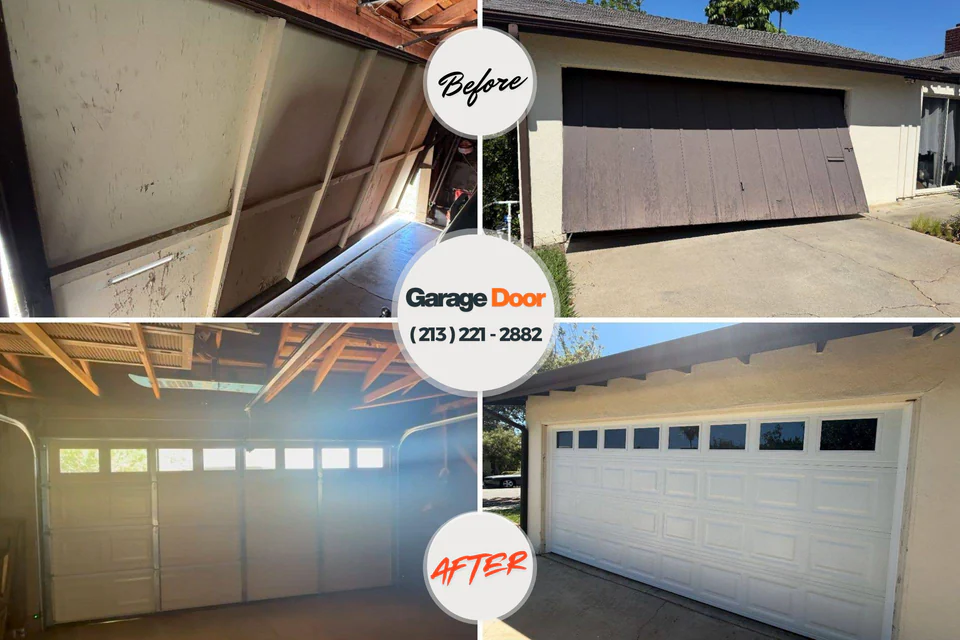 Before and after: garage door repair East Brady, PA
